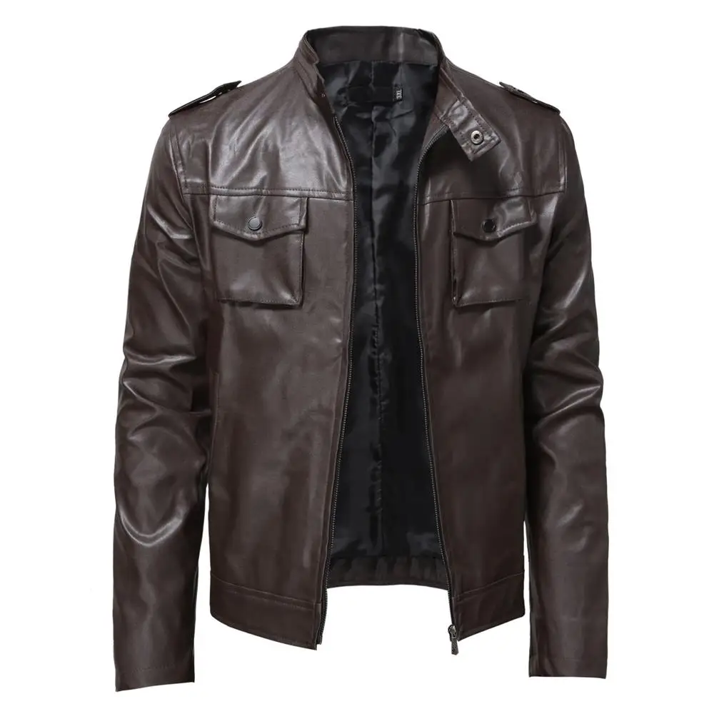 2023 New Men's Leather Jacket with Thickened Stand Neck and Textured Zipper Button Pocket for Advanced Business and Leisure
2023 New Men's Leather Jacket with Thickened Stand Neck and Textured Zipper Button Pocket for Advanced Business and Leisure