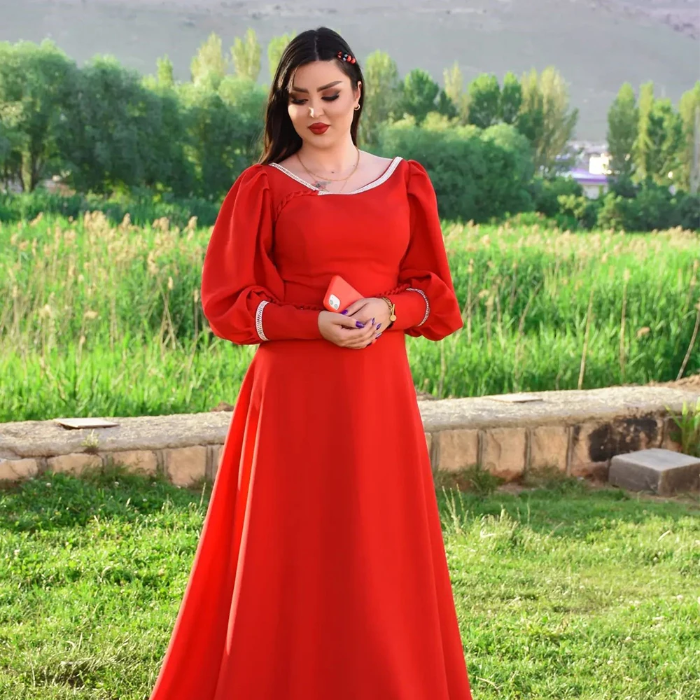 Lantern Sleeve A-line Round Neck Prom Dresses Temperament Evening Middle Eastern فساتين للحفلات الراقصة
Lantern Sleeve A-line Round Neck Prom Dresses Temperament Evening Middle Eastern فساتين للحفلات الراقصة