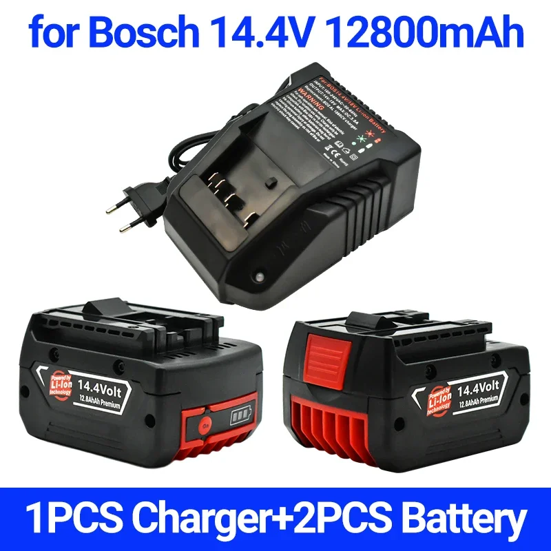 

Original BAT614G Rechargeable Battery 14.4V 12800mAh Lithium ion for Bosch 14.4V Battery BAT607G BAT614 BAT614G+ Charger