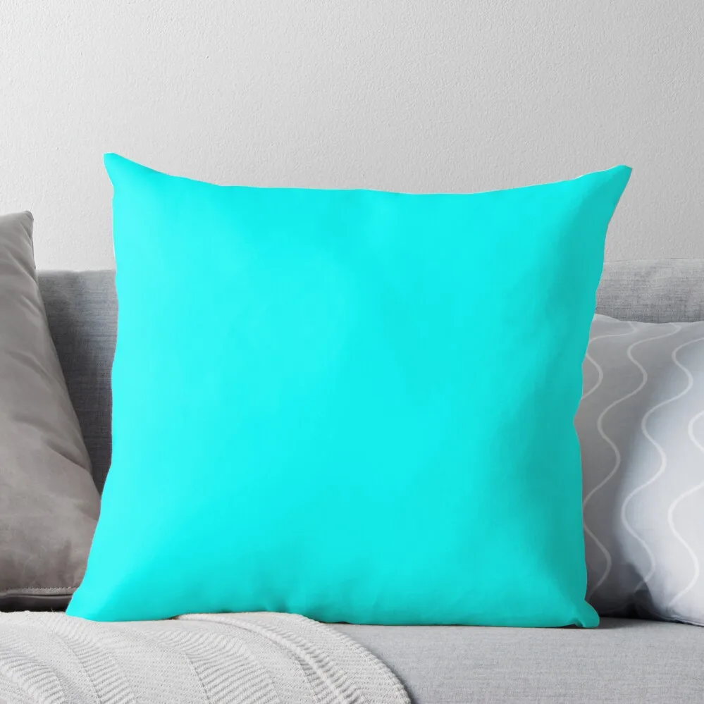 

PLAIN SOLID CYAN 100 TURQUOISE AND AQUA AND CYAN SHADES ON OZCUSHIONS ON ALL PRODUCTS Throw Pillow Christmas Pillow Covers