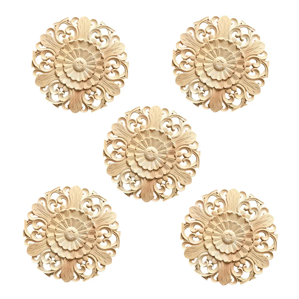 5PCS European Wood Carving Decal Solid Wood Round Onlay Applique Unpainted Home Furniture Decorations for Cabinet Bed Door
5PCS European Wood Carving Decal Solid Wood Round Onlay Applique Unpainted Home Furniture Decorations for Cabinet Bed Door