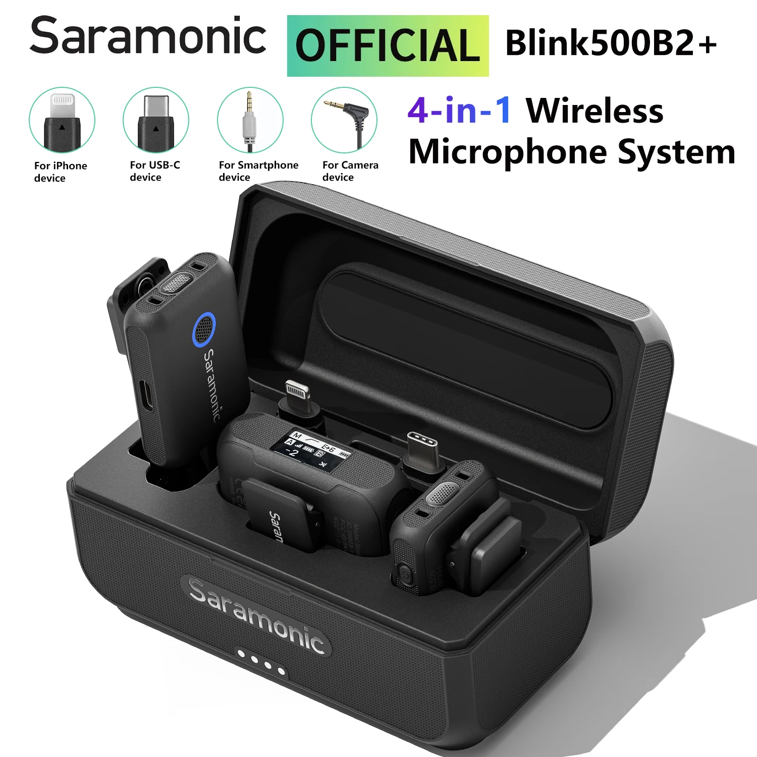 

Saramonic Blink500B2+ Wireless Lavalier Lapel Microphone for iPhone Android DSLR Cameras USB-C Live Streaming Youtube Recording