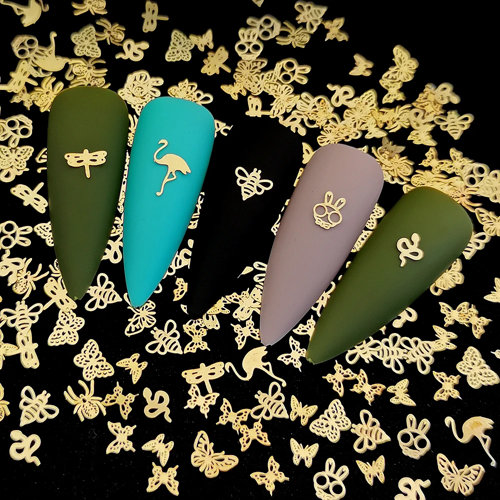 100pcs Gold Butterfly Metal Nail Studs Bee Rabbit Metallic Nail Art Stickers Decals Thin Nail Charms DIY 3D Nail Decorations
100pcs Gold Butterfly Metal Nail Studs Bee Rabbit Metallic Nail Art Stickers Decals Thin Nail Charms DIY 3D Nail Decorations