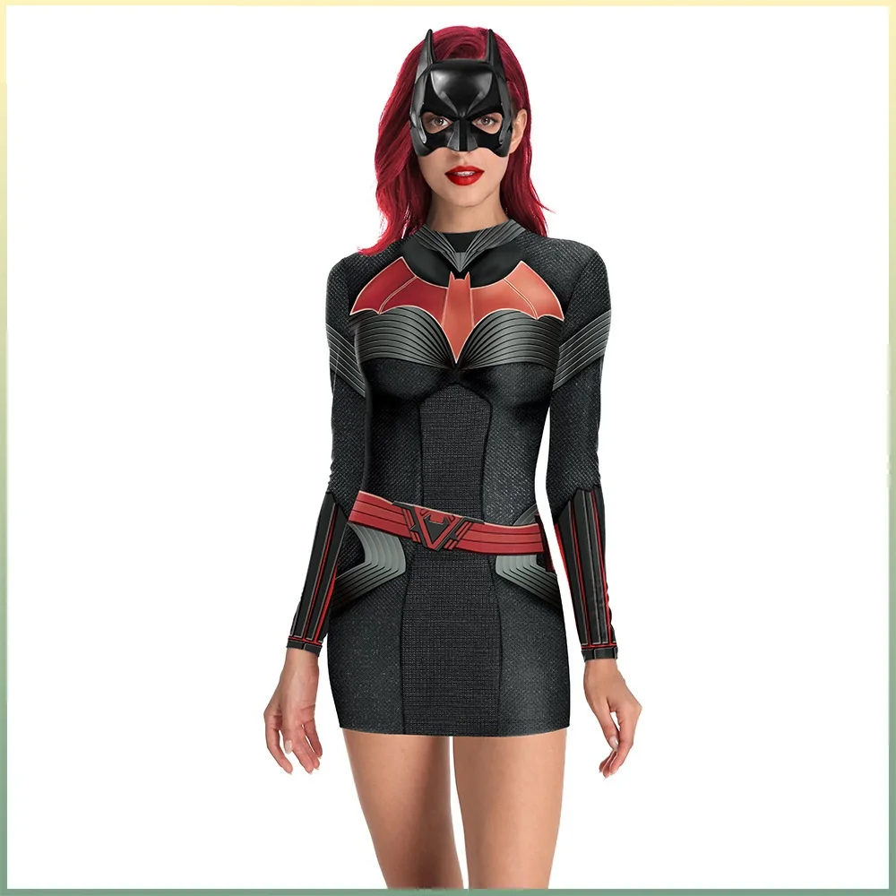Women's long sleeved slim fit hip wrap dress TV& Movie superhero cosplay bat woman Halloween
Women's long sleeved slim fit hip wrap dress TV& Movie superhero cosplay bat woman Halloween