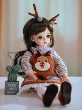 

1/6 BJD Doll 30cm Height Mini Girl Doll Toy with Changeable Eyes Wig Clothes Full Set Gift Kids Toys