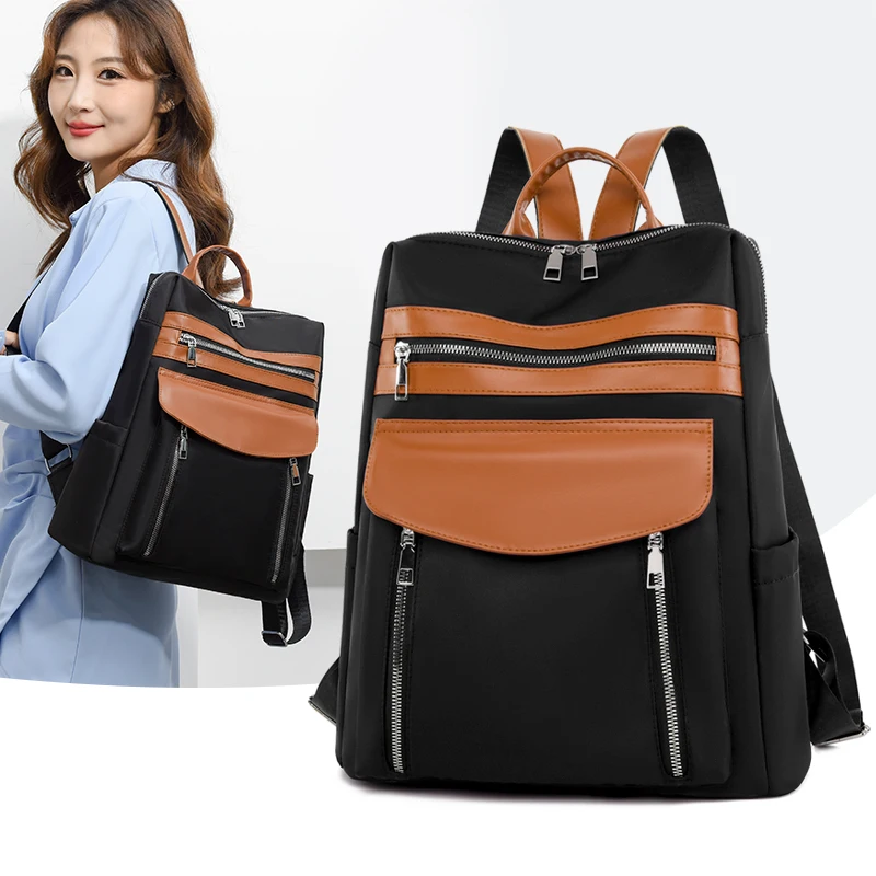 

Повседневный дорожный рюкзак для женщин, водонепроницаемый ранец с защитой от кражи, школьная сумка, тканевый деловой портфель для книг