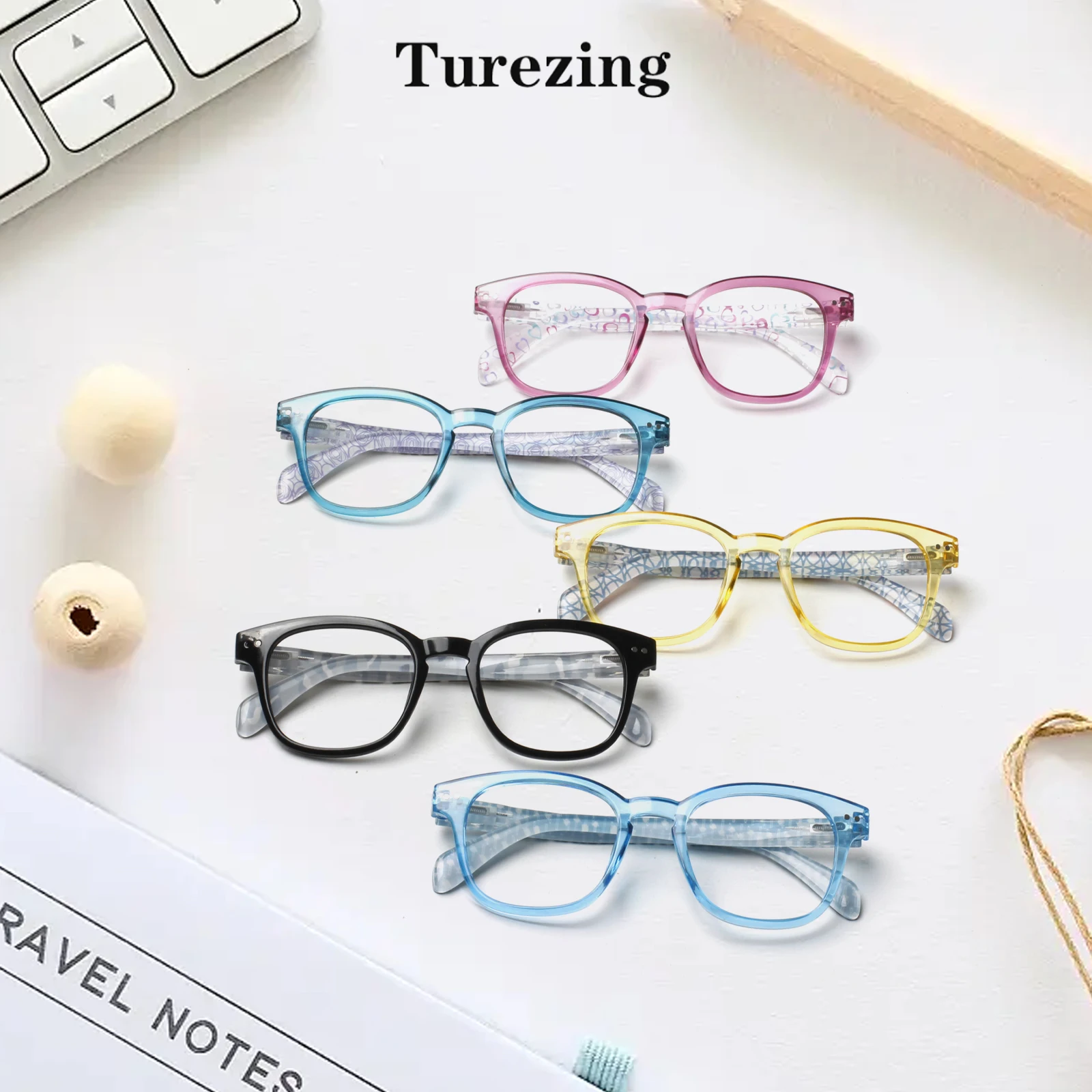 

TRUEZING Reading Glasses for Women High Quality 2024 New 2 Pairs of Fashion Round Prescription Glasses HD Anti-Blue Light Lenses