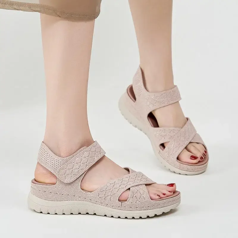 Summer Women Flat Sandals Brand Woman Summer Holiday Shoes Bohemia Style Modern Sandals Pink Blue Big Size 42 DX361 10 S20e034fd191e482d815a6c126387cc0eB