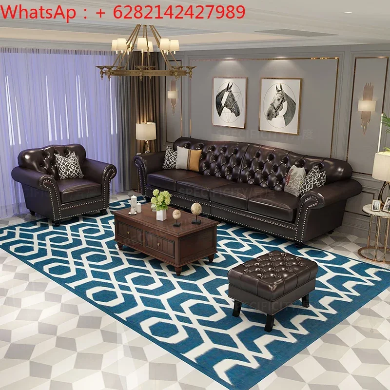 American light luxury leather sofa straight row size living room combination leather sofa head layer cowhide
American light luxury leather sofa straight row size living room combination leather sofa head layer cowhide