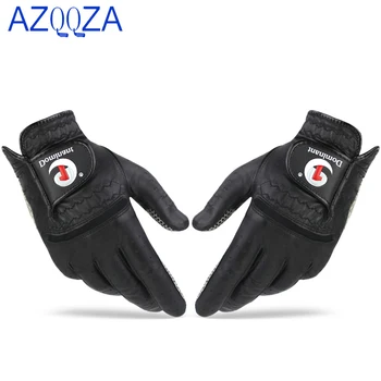 Luvas de Golfe de Luxo: Aprimore sua Jogada com Couro de Carneiro Genuíno 7 1Pair Men's Golf Gloves Soft Leather Sheepskin Left Right Hand Sport Grip Gloves Anti-skid Beginner Practice Golf Accessories