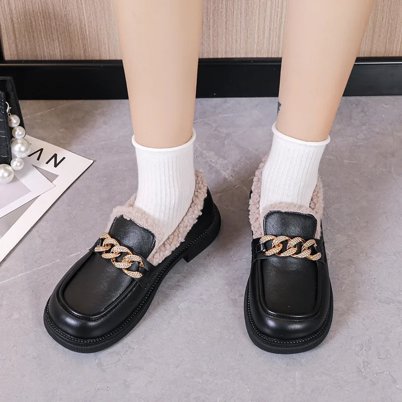 Casual Woman Shoe Slip-on Shallow Mouth Autumn Soft Round Toe Loafers Fur Female Footwear New Slip On Fall Dress Moccasin
Casual Woman Shoe Slip-on Shallow Mouth Autumn Soft Round Toe Loafers Fur Female Footwear New Slip On Fall Dress Moccasin