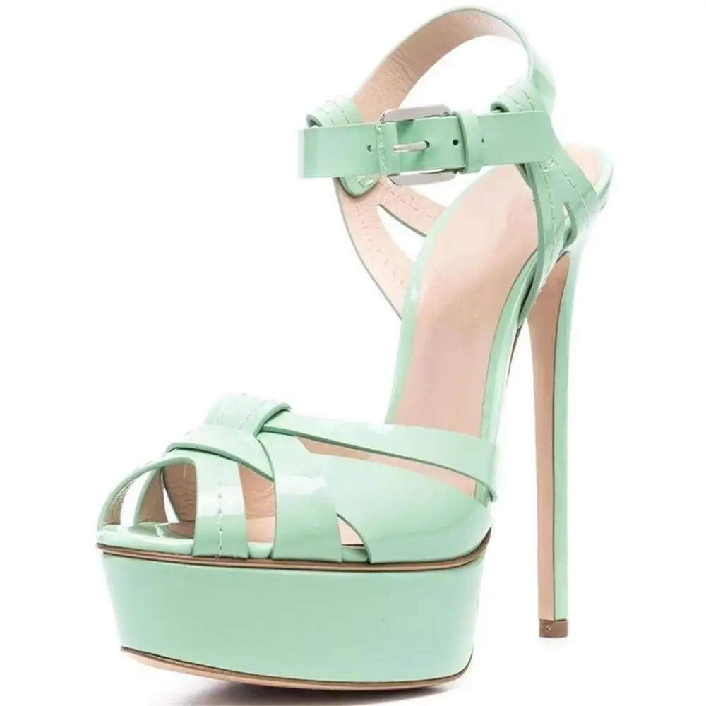 New Fashion Patent Leather Leisure Fish Mouth Sandals Thin Heels High Heels Ankle Strap Platform Sexy Evening Party Dress Shoes
New Fashion Patent Leather Leisure Fish Mouth Sandals Thin Heels High Heels Ankle Strap Platform Sexy Evening Party Dress Shoes