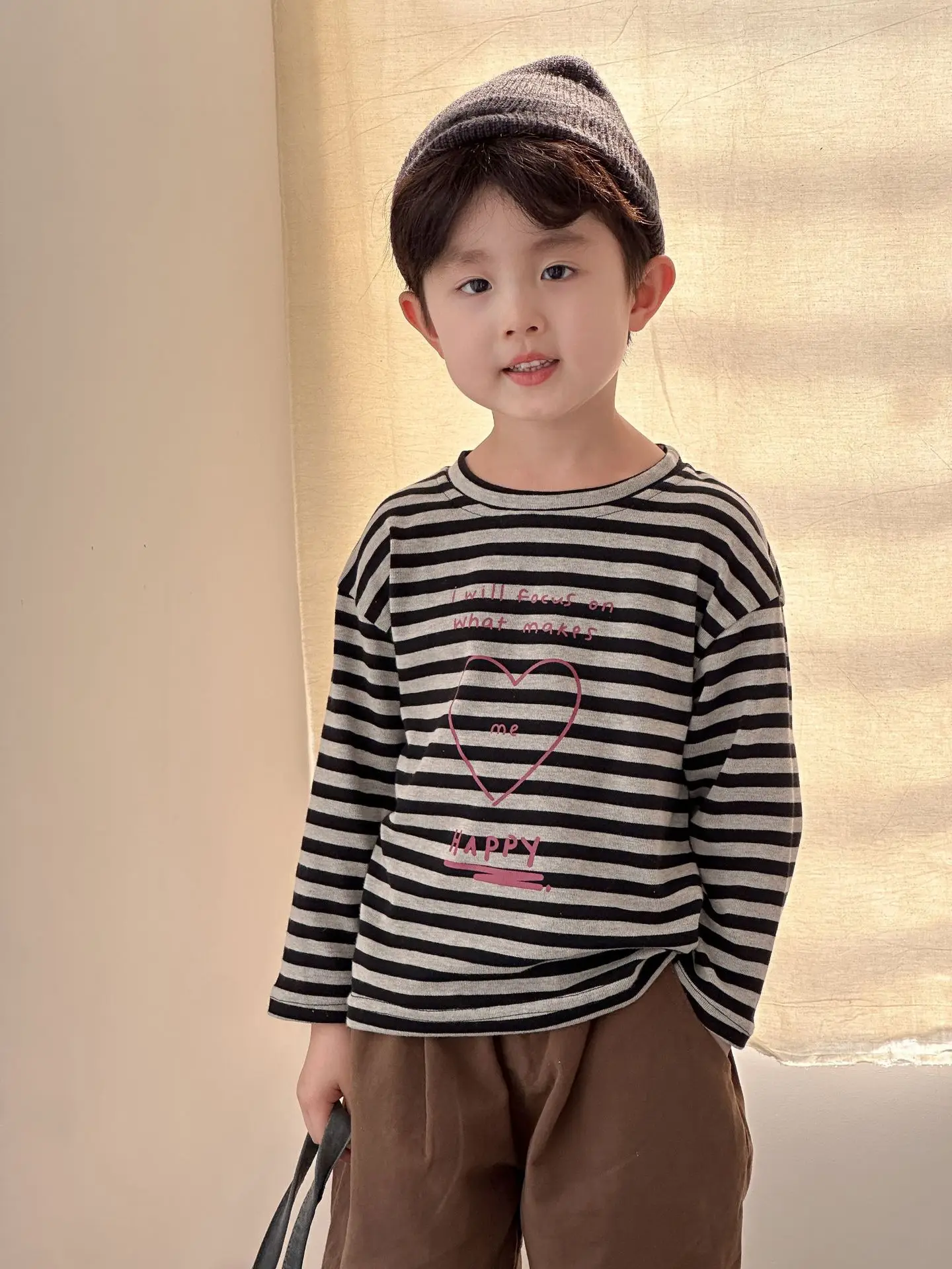 2025 Autumn New Children Long Sleeve T Shirts Cotton Girls Loose Striped Bottoming Shirt Boys Versatile Casual Tops Kids Clothes 30 S20e9e2690ef3466d82155f7e237fe60fD