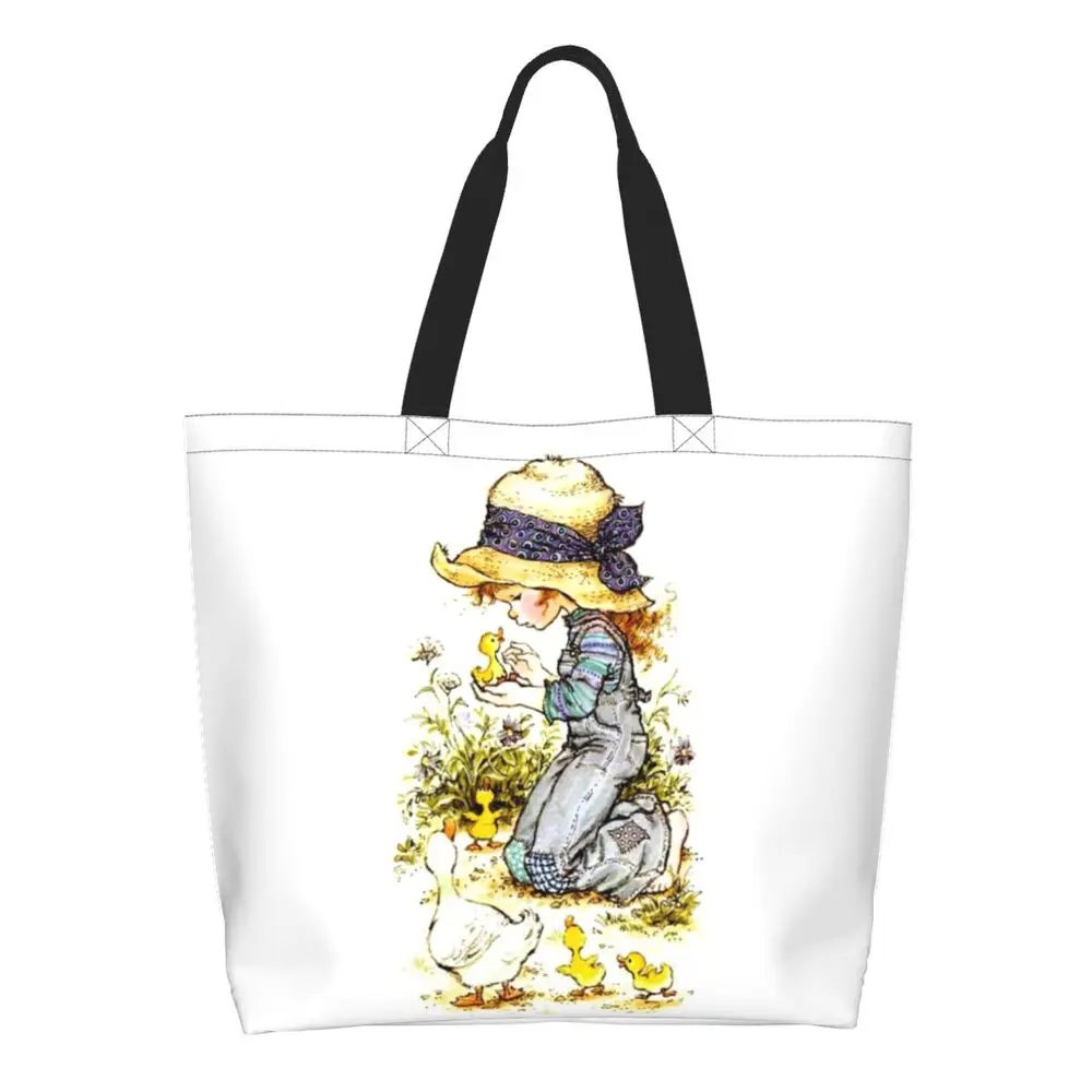 Custom Kawaii Sarah Kay Shopping Canvas Bags Women Portable Large Capacity Groceries Girl Roses And Watering Tote Shopper Bags 30 S20ea9e72cb264fcba83ebfcc8726345dC