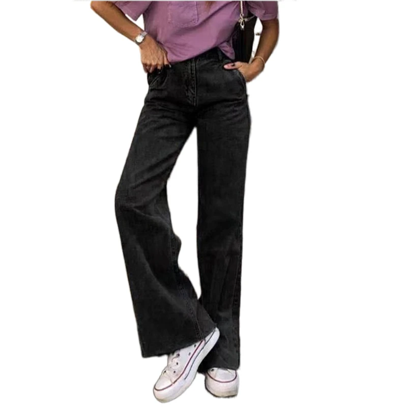 

Black Jeans Fashion Women High Waist Stretch Denim Trousers Casual Bell Bottom Leggings Pantalon Flare Jeans Femme Taille Haute
