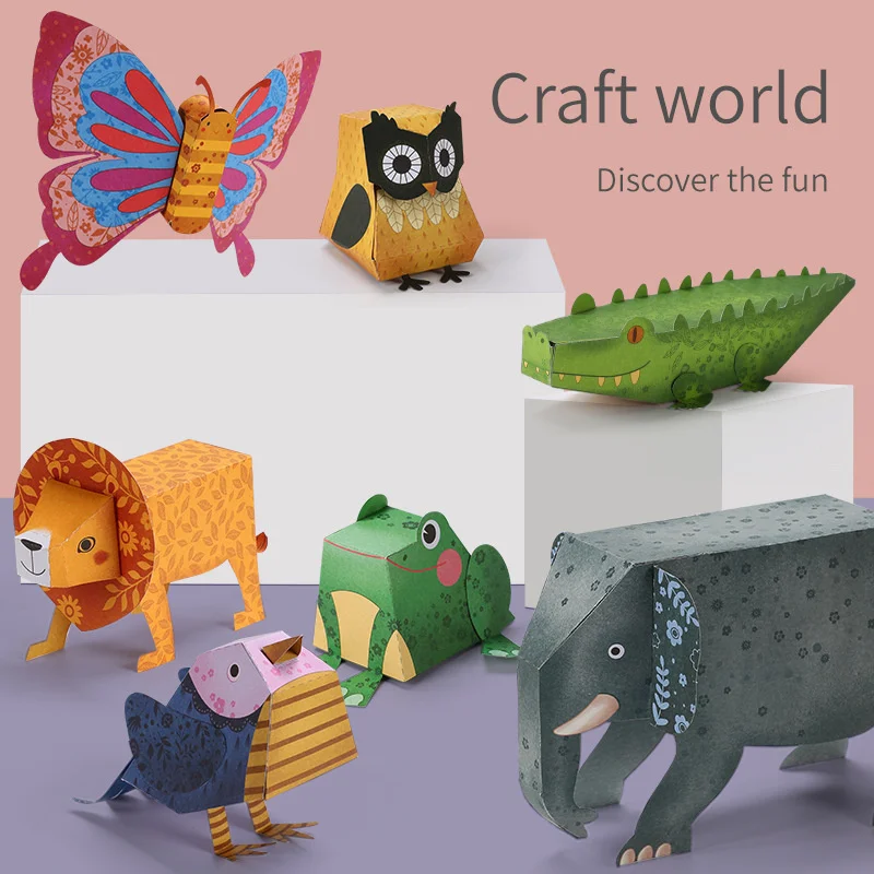 New Children's Paper-cut 3D Handmade Mask Animal Origami Toy Handmade DIY Paper Three-dimensional Animal Toys For Baby Kids
New Children's Paper-cut 3D Handmade Mask Animal Origami Toy Handmade DIY Paper Three-dimensional Animal Toys For Baby Kids