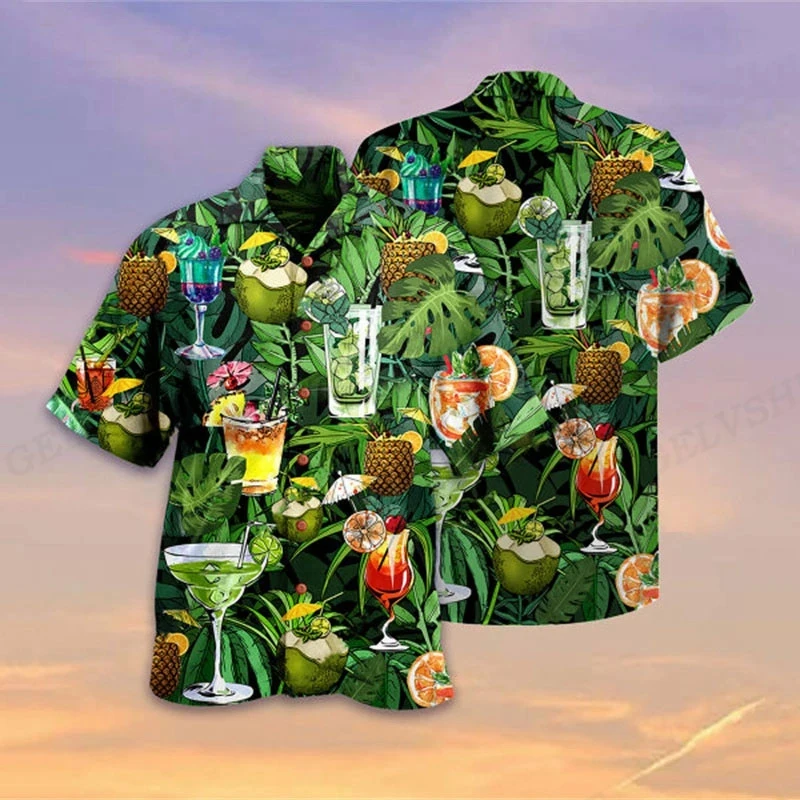 

Summer Parrot Men's Vocation Lapel Camisa Oversized Hawaiian Shirts 3d Print Fashion Men Women Beach Short Sleeve Blouse Tops