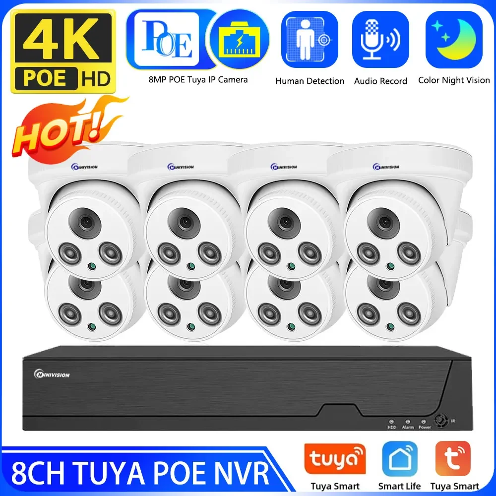 Tuya Smart Life Home 8.0MP 4K 8CH 8MP Waterproof Audio POE Security IP Camera System With TuyaSmart APP Control Color Night Set
Tuya Smart Life Home 8.0MP 4K 8CH 8MP Waterproof Audio POE Security IP Camera System With TuyaSmart APP Control Color Night Set