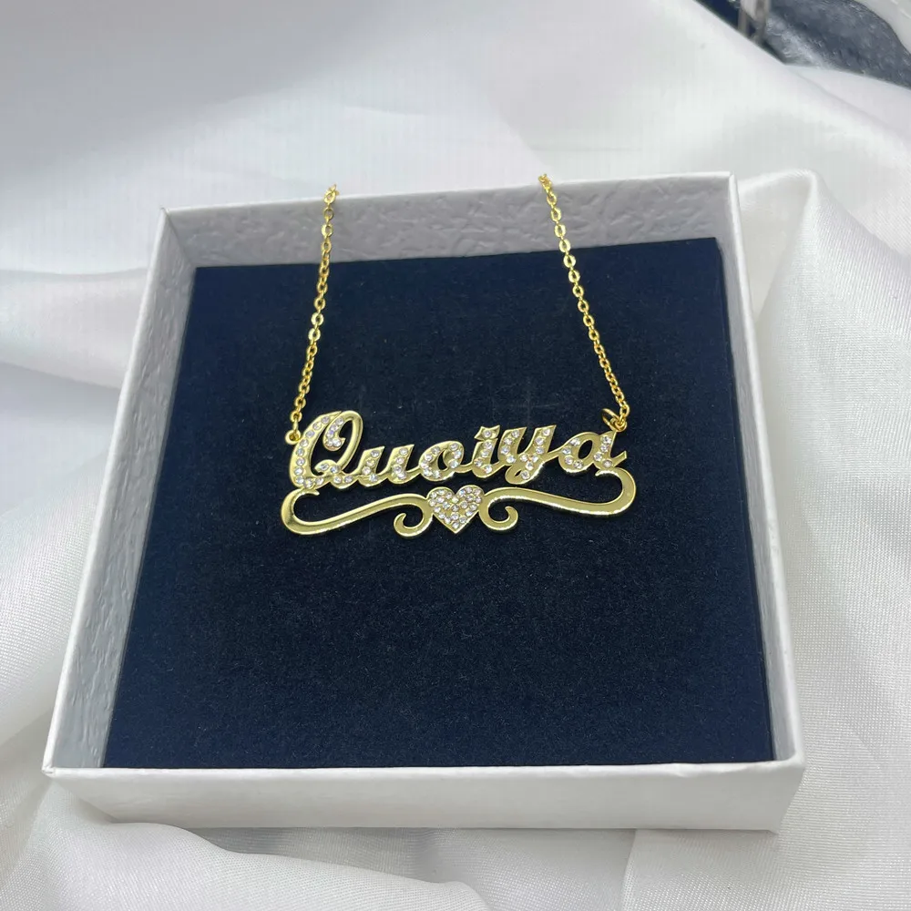3UMeter Custom Rhinestone Name Necklace Women's Stainless Steel Personality Pendant Heart Nameplate Necklace Party Gift
3UMeter Custom Rhinestone Name Necklace Women's Stainless Steel Personality Pendant Heart Nameplate Necklace Party Gift