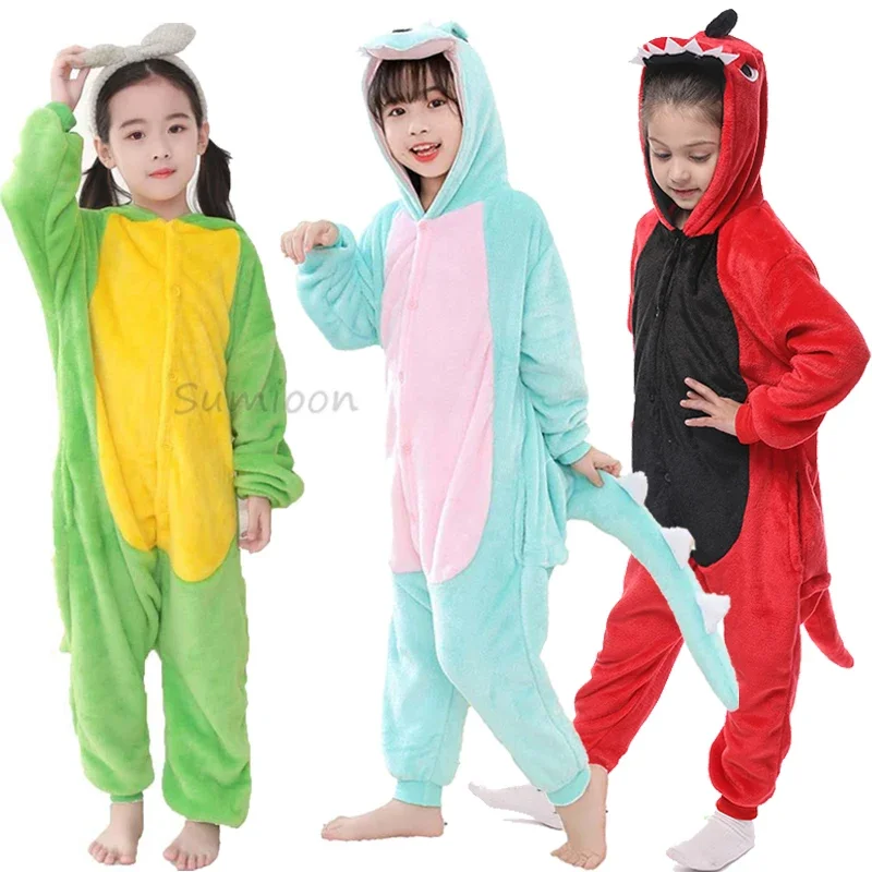 

Kids Kigurumi Unicorn Onesies Girls Animal Pajamas Boys Flannel Pijamas Winter Sleepwear Cartoon Sleeping Wear Jumpsuit