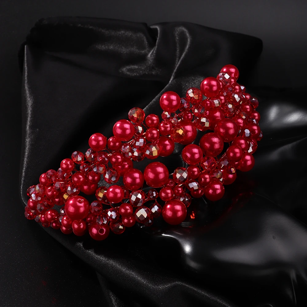 Luxury Elegant Pearl Crystal Crown Headpieces Bridal Headband Wedding Hair Jewelry Accessories Handmade Party Headdress Tiaras 18 S20facfdfdce64048b0045f7bc1ee053ej