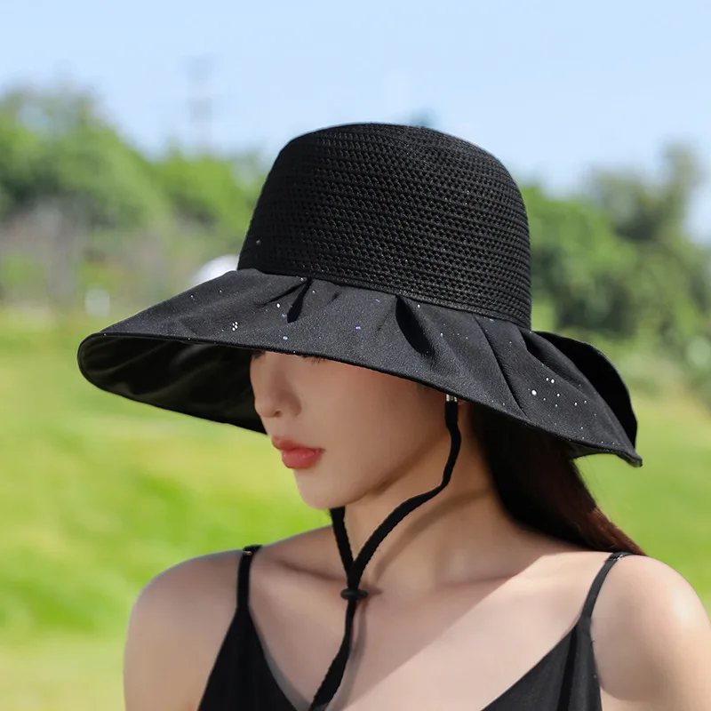 New Style Bowknot Mesh Breathable Fisherman Hat For Women Vacation Seaside Sunshade Hat Sequined Large Brim Sun Hat For Outdoor
New Style Bowknot Mesh Breathable Fisherman Hat For Women Vacation Seaside Sunshade Hat Sequined Large Brim Sun Hat For Outdoor