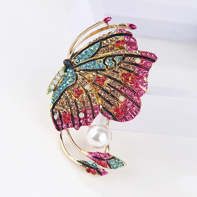 Fashion Colorful Rhinestones Big Butterfly Pearl Insect Brooches Exquisite Coat Corsage Pins Women Jewelry Accessories
Fashion Colorful Rhinestones Big Butterfly Pearl Insect Brooches Exquisite Coat Corsage Pins Women Jewelry Accessories