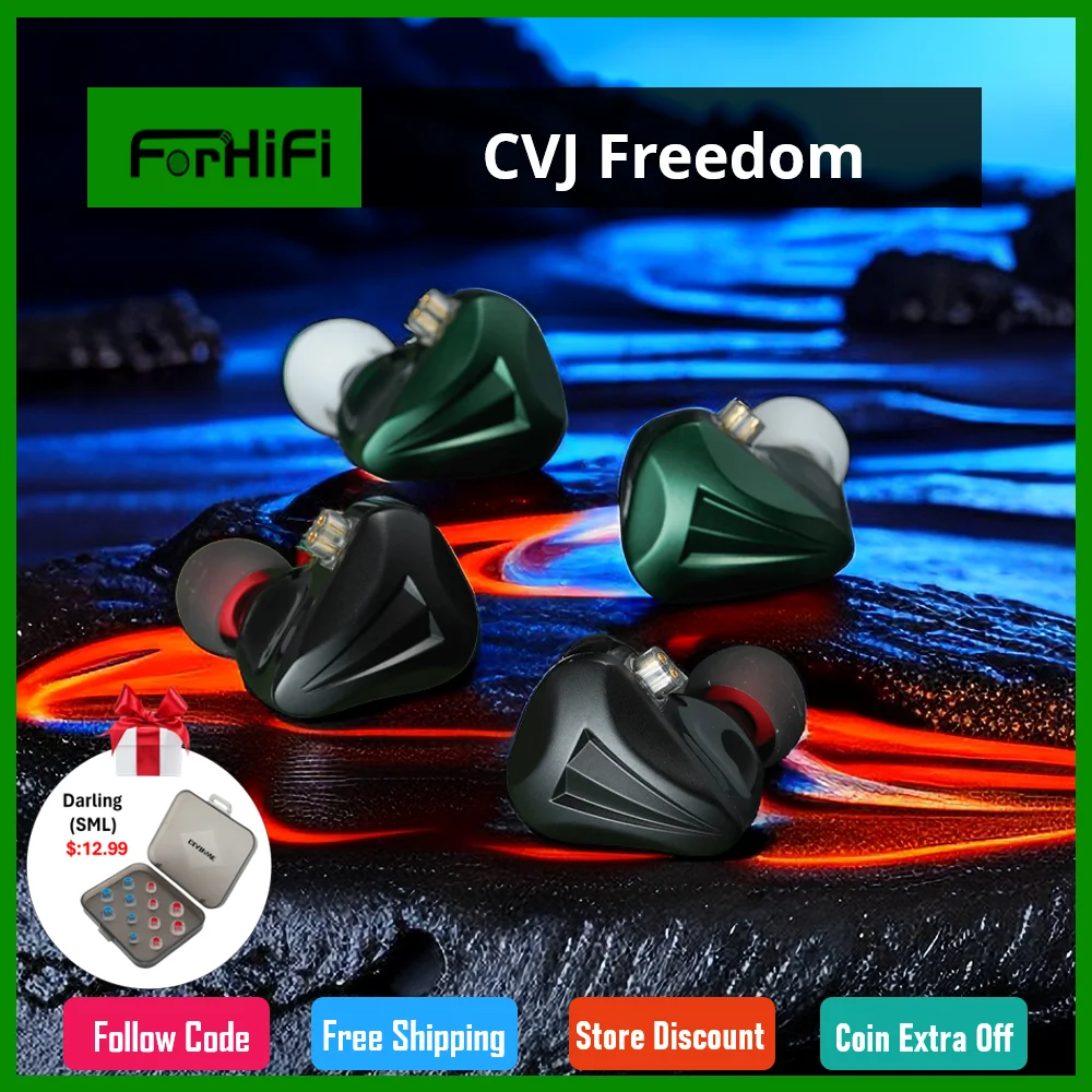 Наушники-вкладыши CVJ Freedom, 5 гибридных драйверов, 1DD + 4BA IEMs, музыкальные наушники с 4 переключаемыми режимами настройки и 3 типами вилок
Наушники-вкладыши CVJ Freedom, 5 гибридных драйверов, 1DD + 4BA IEMs, музыкальные наушники с 4 переключаемыми режимами настройки и 3 типами вилок