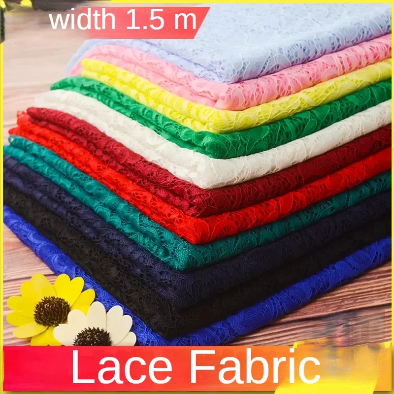 

Lace Fabric By The Meter for Dresses Clothes Decorative Diy Sewing Three-dimensional Embroidery Heavy Water-soluble Summer Cloth