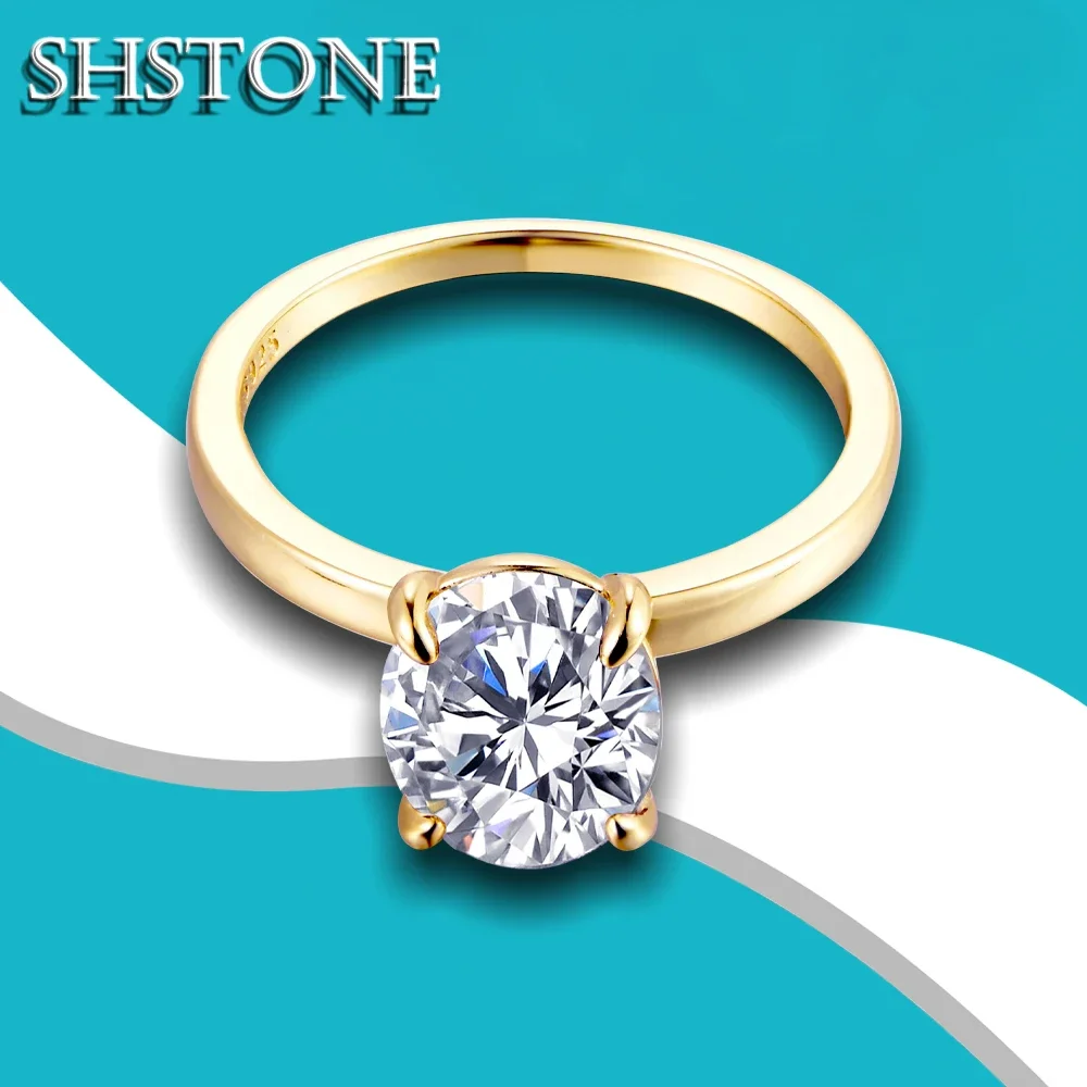 

ALITREE овальной D цветной Φ для женщин ювелирные изделия s925 Стерлинговое серебро бриллиант кольцо невесты розовое золото свадебный браслет