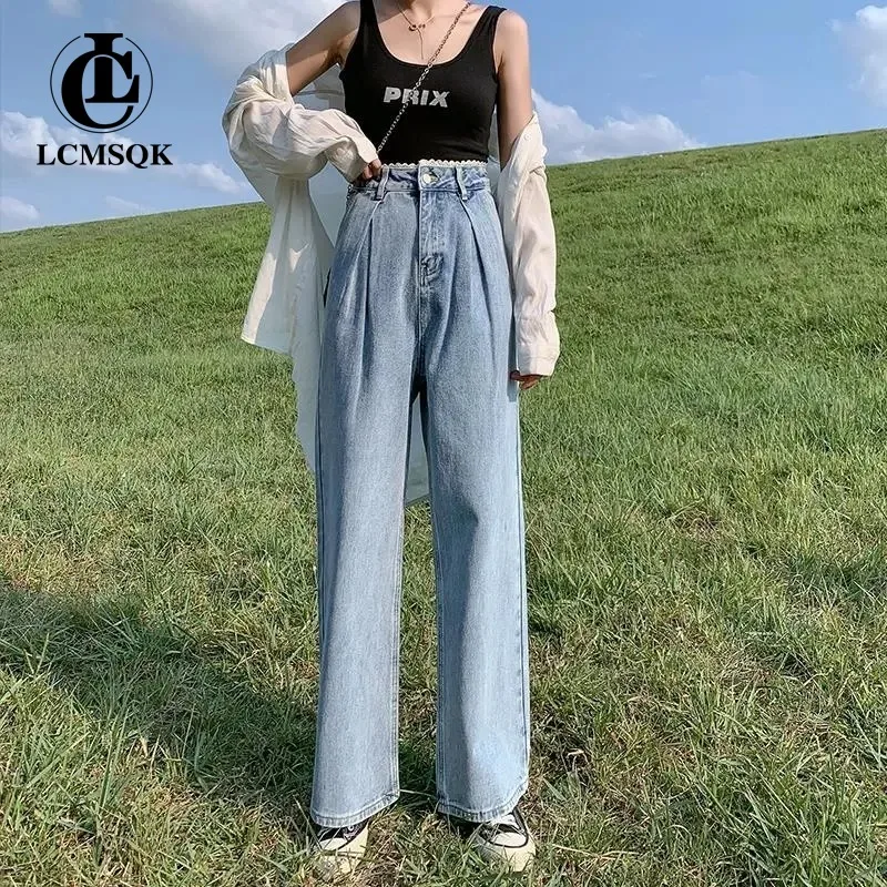 Women's Pants Female Clothing Blue Jeans Woman High Waist Korean Fashion Straight Leg Jeans Streetwear Vintage Clothes Denim
Women's Pants Female Clothing Blue Jeans Woman High Waist Korean Fashion Straight Leg Jeans Streetwear Vintage Clothes Denim