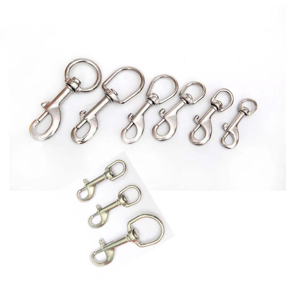

Scuba Diving Stainless Steel Hook Dual End Bolt Quick Carabiner Swivel Buckle Snorkeling Snap Hook For Hiking Diving Accessories
