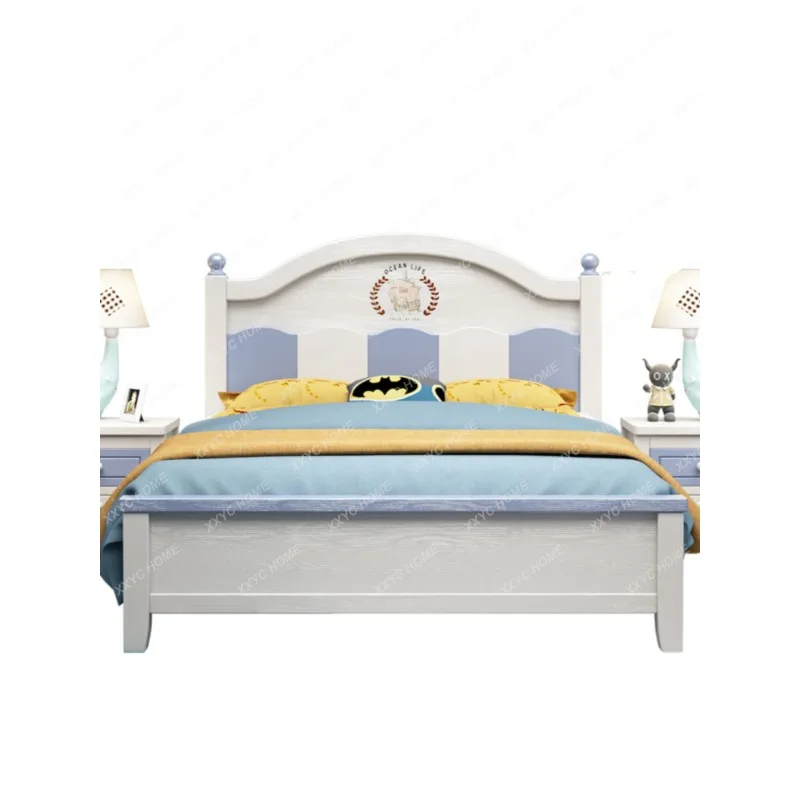 

Детская кровать из массива дерева для мальчиков 1,2 м современная минималистичная 1,5 м спальня для подростков кровать для хранения односпальная кровать для мальчиков