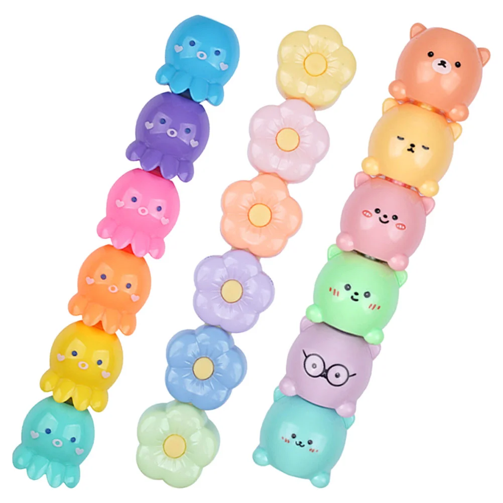 3 Sets Cartoon Highlighter Octopus Flower Bear Shaped Stackable Kawaii Marker Pens Chisel Tip Pastel Highlighter Cute Book
3 Sets Cartoon Highlighter Octopus Flower Bear Shaped Stackable Kawaii Marker Pens Chisel Tip Pastel Highlighter Cute Book