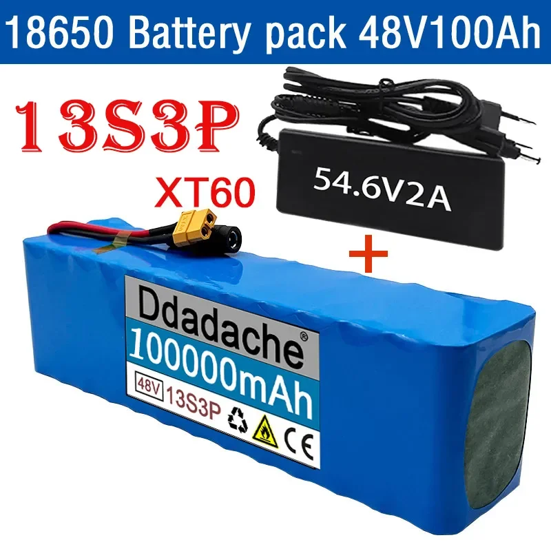 48V 100Ah Lithium Ion Battery 1000w 13S3P Lithium Ion Battery Pack for 54.6v E-bike Electric Bicycle Scooter with BMS+Charger
48V 100Ah Lithium Ion Battery 1000w 13S3P Lithium Ion Battery Pack for 54.6v E-bike Electric Bicycle Scooter with BMS+Charger