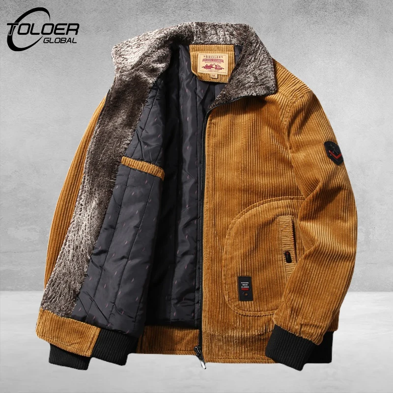 Men Winter Corduroy Jacket Patchwork Thick Fleece Coat Fashion Turn Down Fur Collar Male Casual Zipper Outwear Thermal Coats 4XL
Men Winter Corduroy Jacket Patchwork Thick Fleece Coat Fashion Turn Down Fur Collar Male Casual Zipper Outwear Thermal Coats 4XL