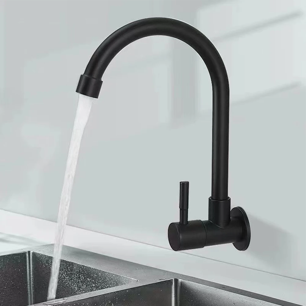 Black Kitchen Faucet Wall Mounted Flexible Faucet Stainless Steel Only Cold Water Sink Faucet Kitchen Water Tap Nozzle
Black Kitchen Faucet Wall Mounted Flexible Faucet Stainless Steel Only Cold Water Sink Faucet Kitchen Water Tap Nozzle