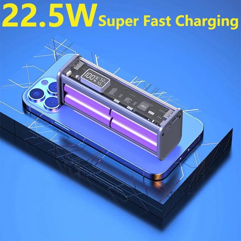 Transparent Power Bank 20000mAh 22.5W QC PD 3.0 Fast Charging Powerbank for iPhone 14 Huawei P40 Samsung Xiaomi Mini Poverbank
Transparent Power Bank 20000mAh 22.5W QC PD 3.0 Fast Charging Powerbank for iPhone 14 Huawei P40 Samsung Xiaomi Mini Poverbank