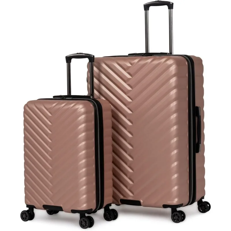 

Kenneth Cole REACTION Madison Square Lightweight Hardside Chevron Expandable Spinner Luggage, Rose Gold, 2-Piece Set (20" & 28")