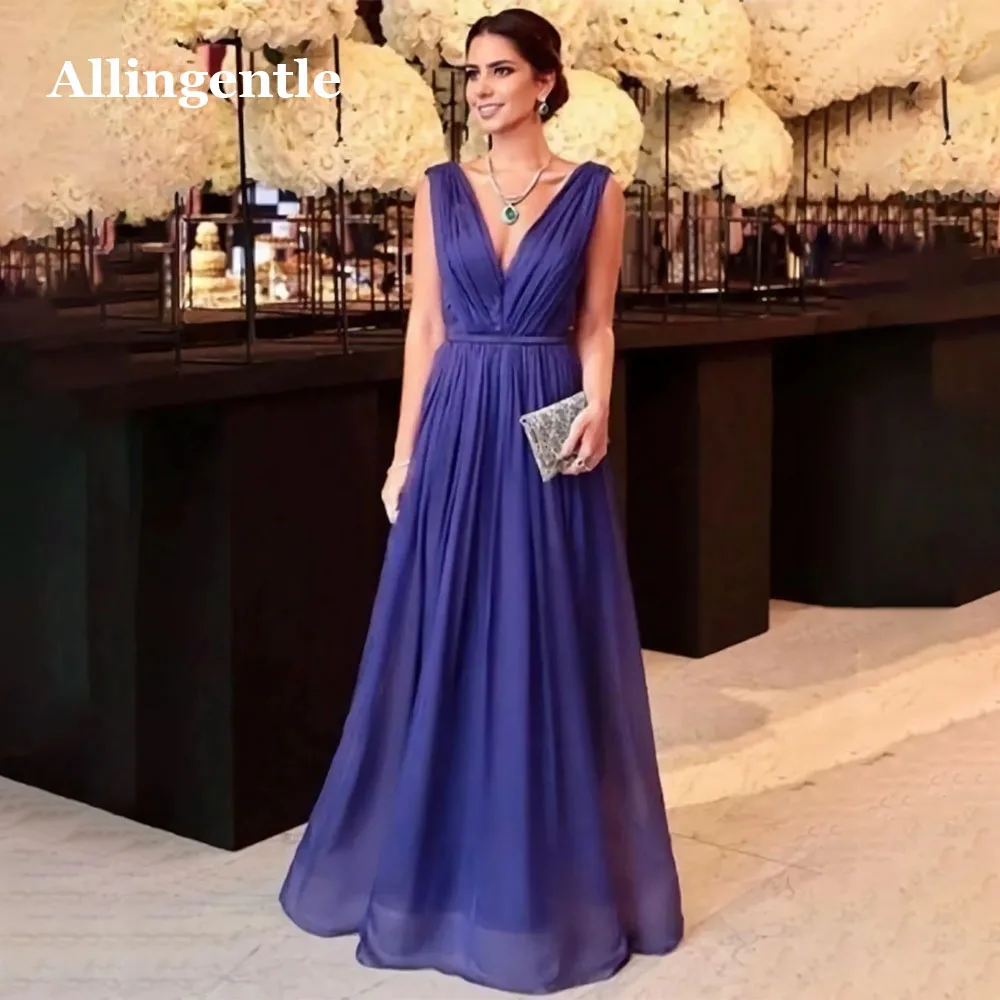 Allingentle Sexy Blue Deep V-Neck Sleeveless Formal Evening Dress Elegant A-Line Ankle-length Prom Party Gowns Vestidos De Festa
Allingentle Sexy Blue Deep V-Neck Sleeveless Formal Evening Dress Elegant A-Line Ankle-length Prom Party Gowns Vestidos De Festa