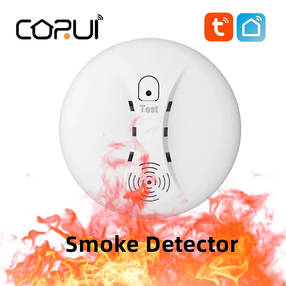CORUI Tuya WIFI Smoke Detector Home Kitchen Security Smoke Sensor Smart Life Remote Smoke Fire Alarm Home Security Protection
CORUI Tuya WIFI Smoke Detector Home Kitchen Security Smoke Sensor Smart Life Remote Smoke Fire Alarm Home Security Protection