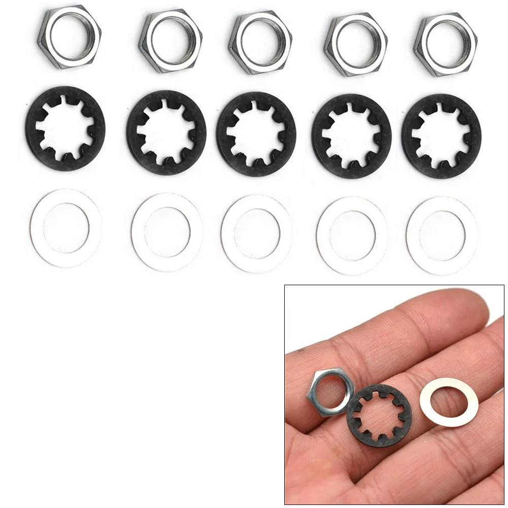 High Quality Hot Practical Nuts Set Washers Kits Metal Hex Nuts Lock Washers Potentiometer Washers Chrome Switchcraft Accessorys
High Quality Hot Practical Nuts Set Washers Kits Metal Hex Nuts Lock Washers Potentiometer Washers Chrome Switchcraft Accessorys