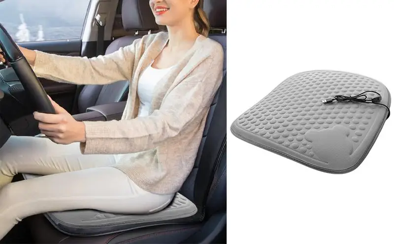 

Heating Seat Cushion Car Heating Cushion Comfortable Warmer With USB Cigarette Cable Fast Heating For Car Interior Accessories