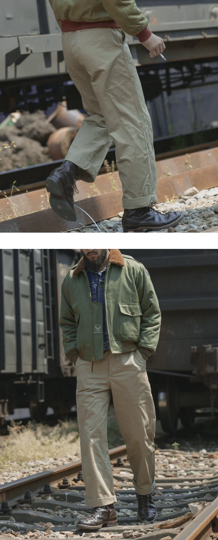 Rugged Bronson Army Chino Trousers 1942 Pattern Khakis Military Style Casual Pants 33 S2117da03240245ad9ac7280be5b01623A