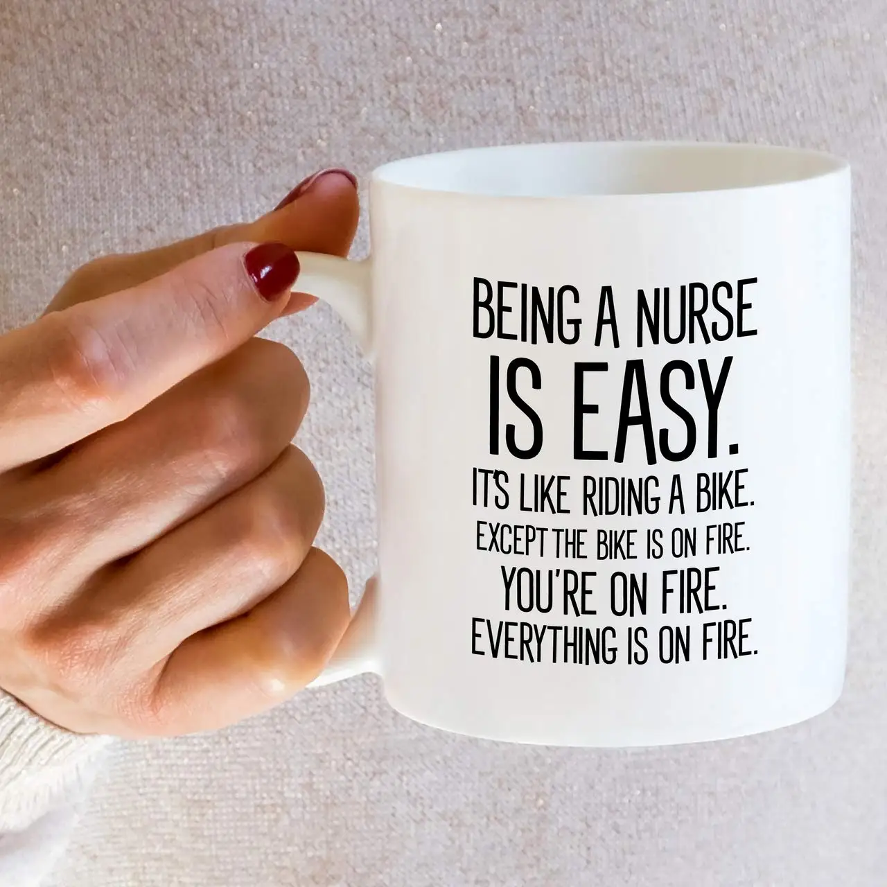 

Being A Nurse Is Easy Ceramic Coffee Mugs Funny Nursing Student Inspirational Birthday Gifts for Friends Coworkers Sister Mom