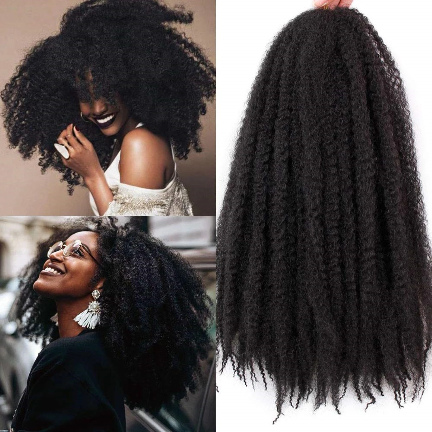 

Synthetic Marley Braid Hair 18Inch 100g Crochet Braids Marley Twist Braiding Hair for Faux Locs Afro Kinky Curly Hair Extensions