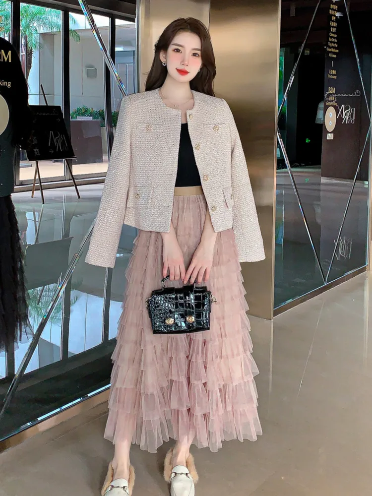 High Quality Luxury Small Fragrance 2 Piece Sets Women Outfit Kroean Elegant Fashion OL Jacket Coat + Long Skirt Two Piece Suits
High Quality Luxury Small Fragrance 2 Piece Sets Women Outfit Kroean Elegant Fashion OL Jacket Coat + Long Skirt Two Piece Suits