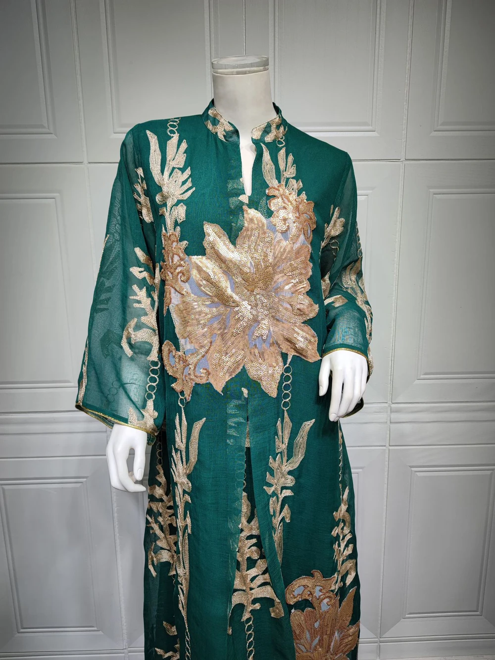 Maxi Dress Golden Sequins Embroidery Green White Abaya Woman Muslim Female Jalabiya Arabic Elegant Clothing Long Sleeves 198 Mallzona S211b63e34b3c41388fe90ba34cd232c7c Maxi Dress Golden Sequins Embroidery Green White Abaya Woman Muslim Female Jalabiya Arabic Elegant Clothing Long Sleeves Mallzona