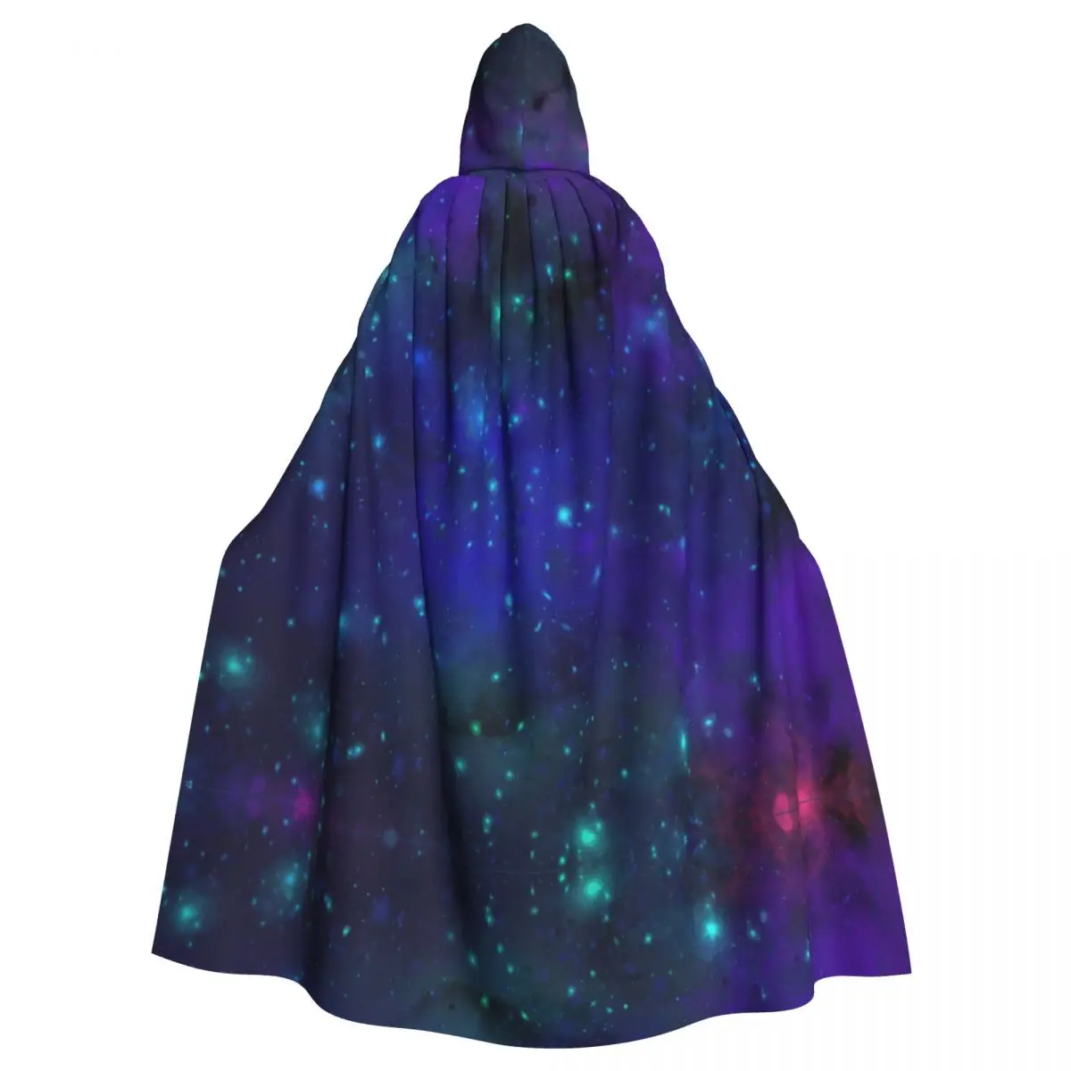 

Унисекс, красивый акварельный Галактический плащ с капюшоном для взрослых, длинный костюм ведьмы, косплей