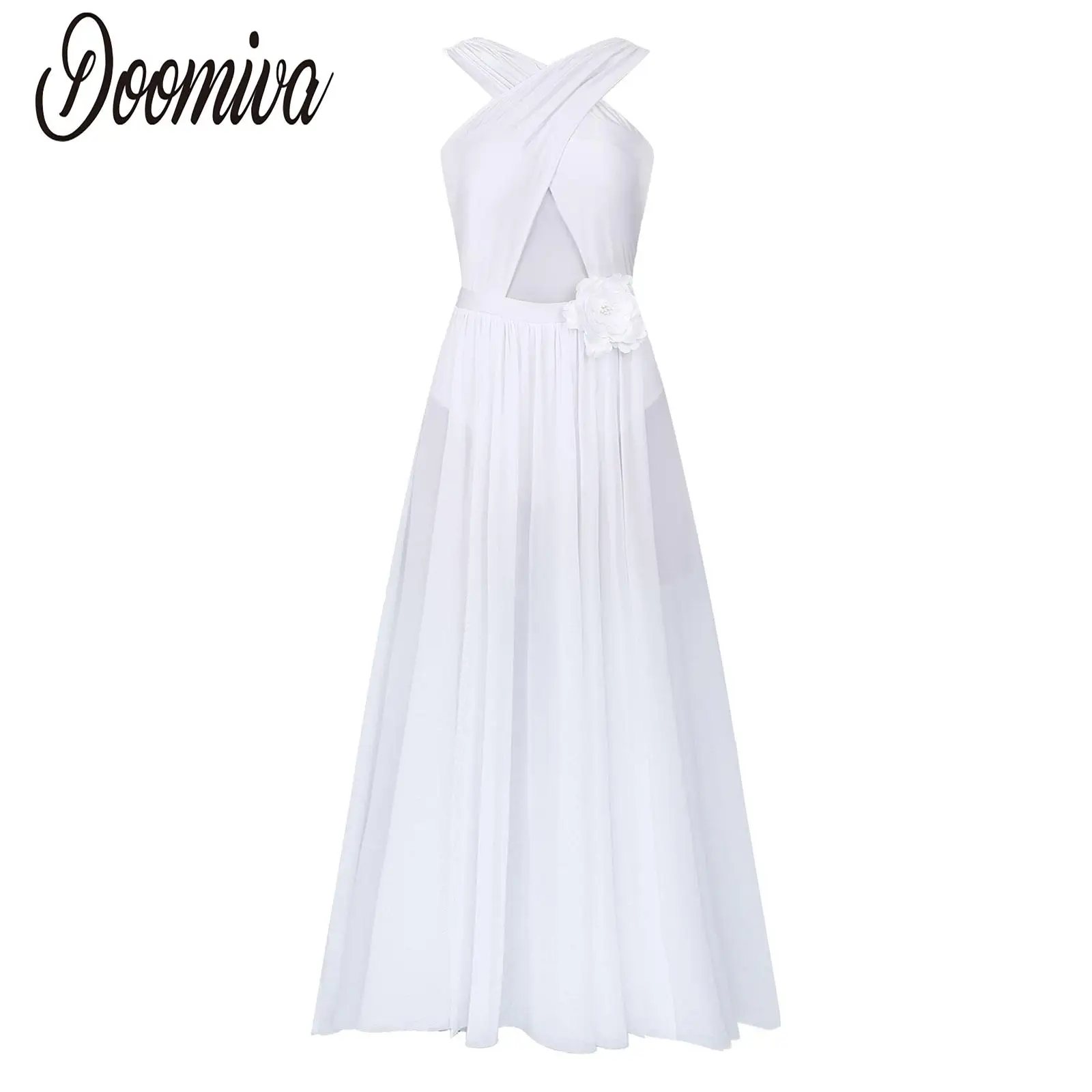 Women Fashion Split Lyrical Contemporary Ballroom Dress Criss Cross Mid Long Dress Leotard with 3D Flower for Dancewear Party
Women Fashion Split Lyrical Contemporary Ballroom Dress Criss Cross Mid Long Dress Leotard with 3D Flower for Dancewear Party